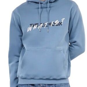 The Kooples Light Blue Crewneck Hoodie with Script Logo